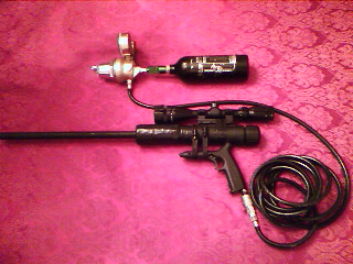 The gun hooked up to co2, Leave feed back.