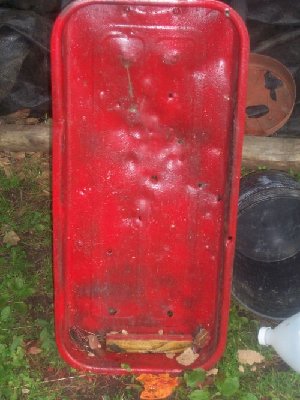 old metal red wagon oim shooting at