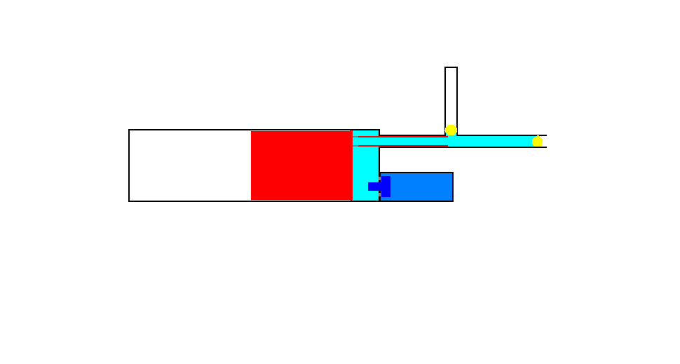 The bolt is propelled back by the air, and the round is fired. Once it has returned far enough another round from the magazine is selected and the process will repeat.