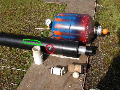 ABS Test cannon parts.  Note ABS DWV Cellular core construction