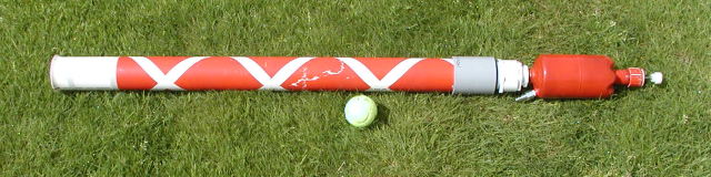 Marshmallow cannon with the Tennis Ball barrel<br />The valve is inside the chamber.