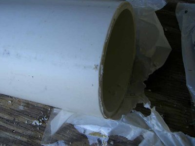 Step 1<br />Take off the sharp edge on the ends of the 3 inch pipe