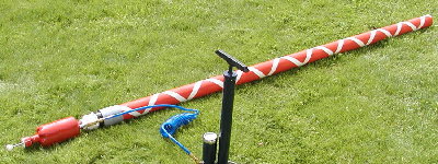 Typical field use with hand pump to prevent the air chuck from blowing off.  I used a quick connect instead.