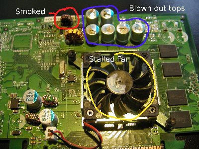 Fried video card in my home machine.