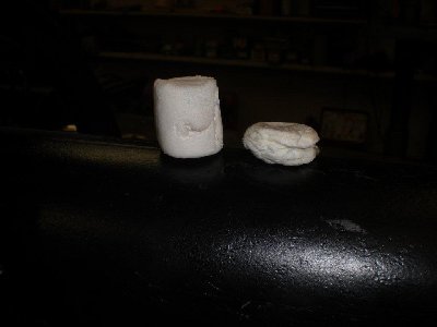 Marshmallow before &amp;amp; after a trip through 1/2&amp;quot; OSB.