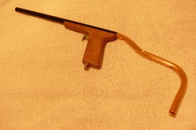 this is the finished gun with detachable copper stock