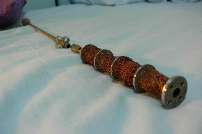 detachable silencer core, 10c coins as baffles and copper wire as a heat absorber