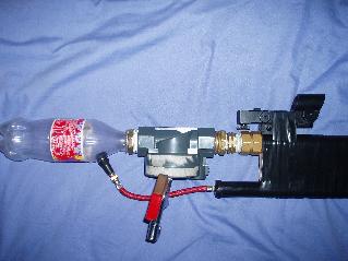 side view of the valve chamber and the laser sight.