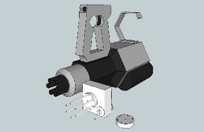 Size comparison compared to the full gun. Not too big really. 110x110x40 (mm) for the main mounting block.