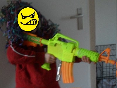 Please tell me it looks non threatening...<br />The gun I mean..not the face...