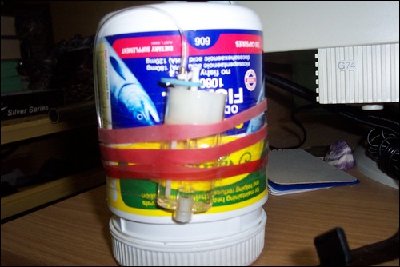 shot of attached butane tank