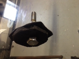 Failed Piston Design 2 (metal bolt with a large rubber disk and some thin rubber)