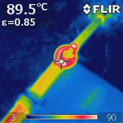 Hot spot seems to be the front of the initiator chamber