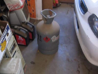 The propane tank, not full but should be good for a few hundred shots.