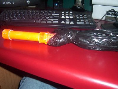 heres how i shoot it, parachute goes down barrel 1st