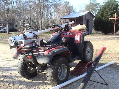 The cannon on the ground with the red at the end is an oxi-acetaline cannon