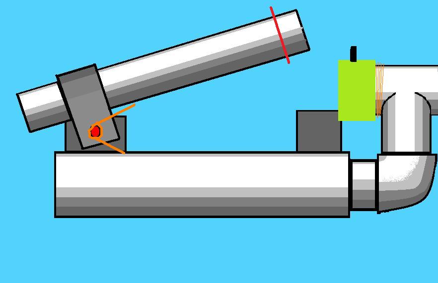 The green repair coupling is foreward, but when the barrel is pushed down the angle of approach will cause the coupling to be pushed back untill the barrel is fully closed, at which point it will move forward and lock onto the barrel under the spring's pressure