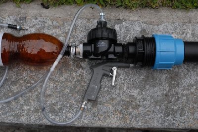 Just a Rain Bird and a blow gun. I had never imagined that I could get the valve to honk even if I kink the inflator hose - it is the little &amp;quot;Y&amp;quot; tee in series with the blowgun that has too much resistance. When I pull off a hose to fire, the gun goes off with a BANG.