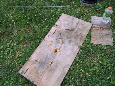1&amp;quot; Lead balls and marbles vs. 3/4 plywood.<br />Marbles go through when the mix is good at 4x. Lead goes through at least 1 sheet everytime (usually goes through 2 sheets).