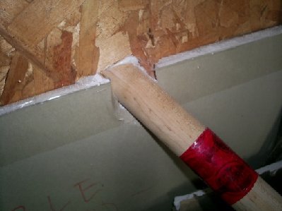 The dowel where I found it, before being moved, embedded 6 1/2&amp;quot; into a wall in the back of my shed. It had spun 180 degrees before hitting the wall.