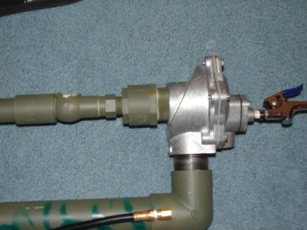 Close up of the valve and fill port.