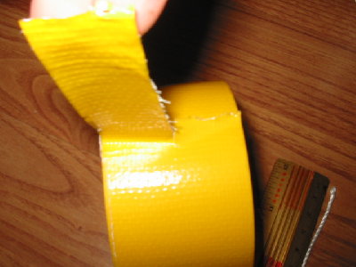 split strip of duct tape