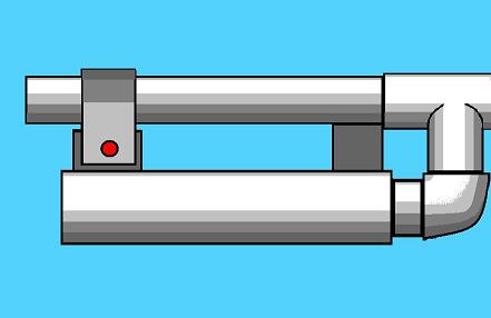 The breach is closed.Notice the pivotpoint is below the barrel.