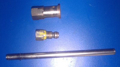 picture with female adapter, male adapter and barrel