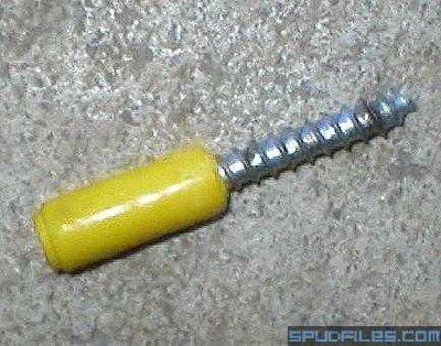 Ammo for the SPAC1, a screw wrapped in electrical tape